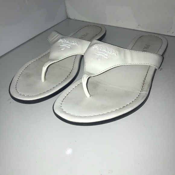 Prada Patent Logo Thong Sandals - Picture 4 of 5